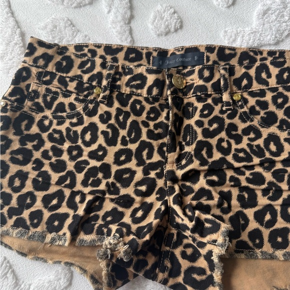 Juicy Couture Leopard Print Jean Shorts - Black and Tan - Picture 2 of 6